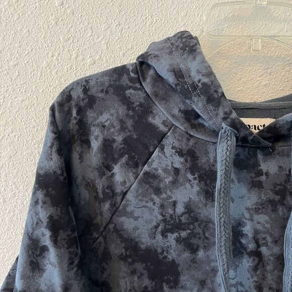 PACT Hoodie Womens M Dark Cloud Bounce Bell Sleeve Sweatshirt Blue Gray Boho - Picture 2 of 14